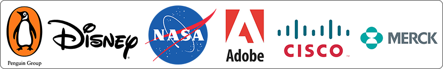 used by Penguin, Disney, Nasa, Adobe, Cisco, Merck